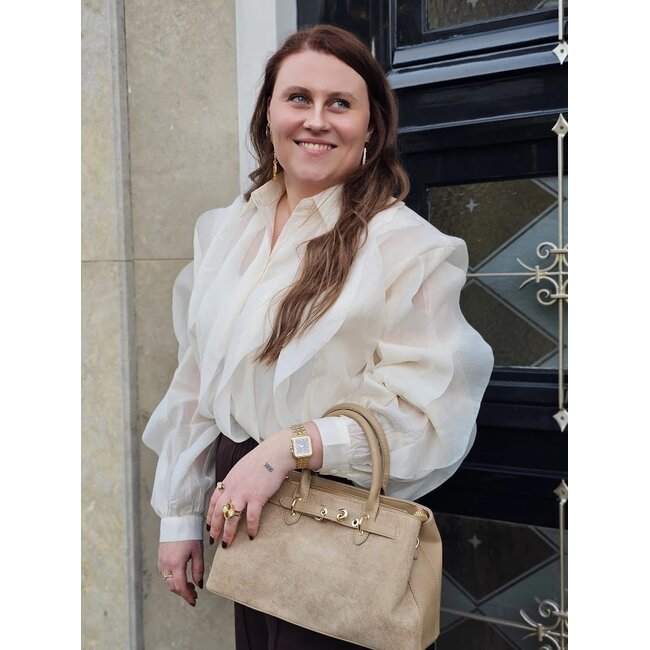 The Dusty suede handtas - Taupe