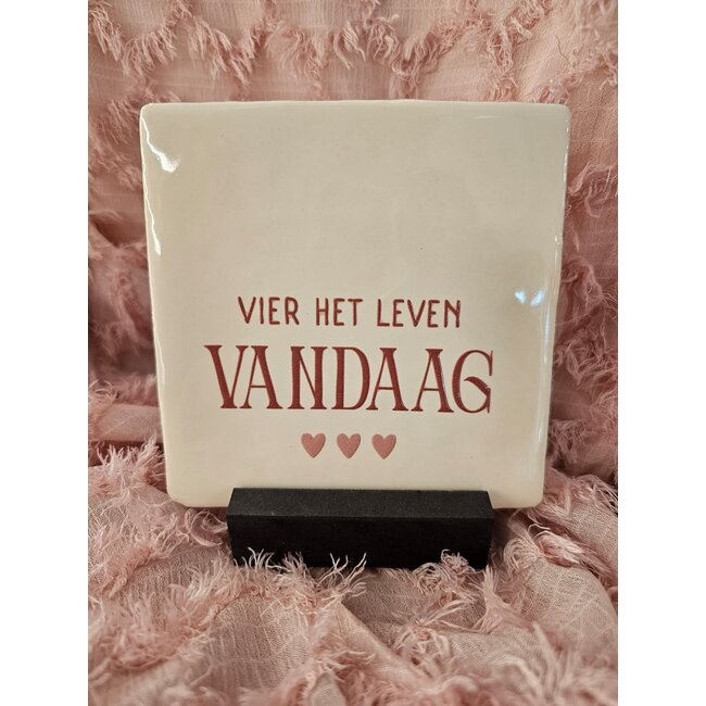 Tegeltje - Vier het leven vandaag