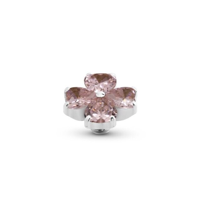 Twisted Heart Clover - Diamond light pink