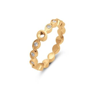 Melano Jewelry Twisted Tate cz ring - Goudkleurig