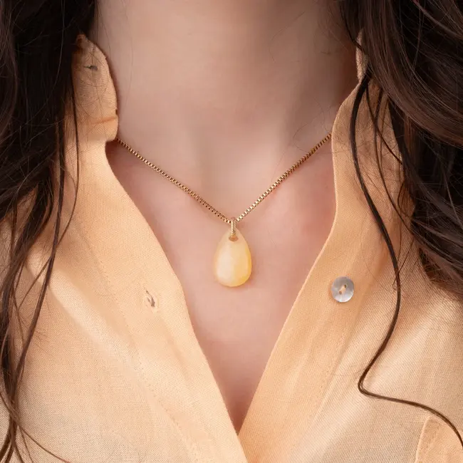 Kosmic Gem droplet - Yellow Calcite