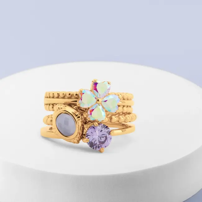 Twisted Lilac Disco Ringen Set