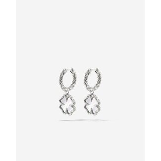 Buddha to Buddha Hoops Katja Clover Mother of Pearl Set - Zilver