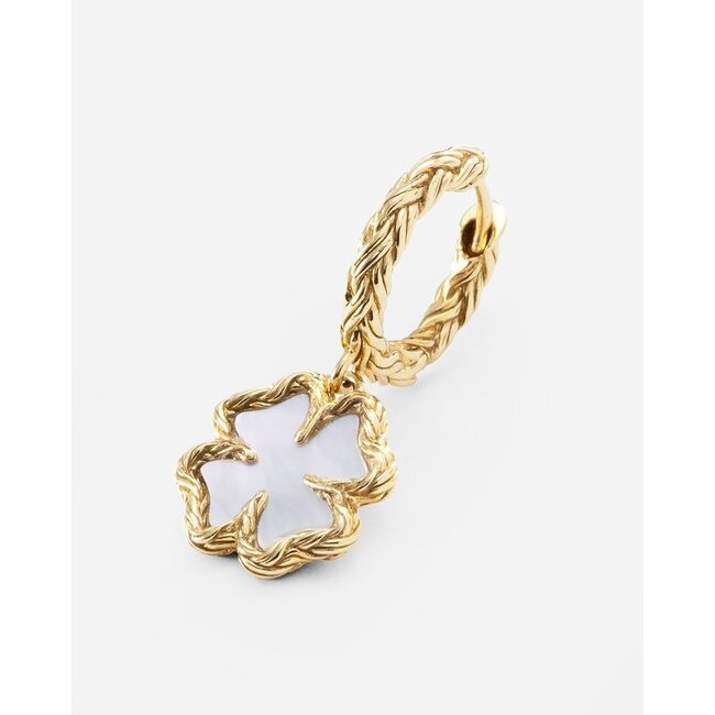 Hoops Katja Clover Mother of Pearl Set - Verguld
