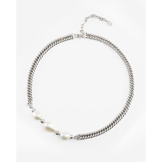 Ketting Baroque Pearl Chain Zilver - 42-46cm