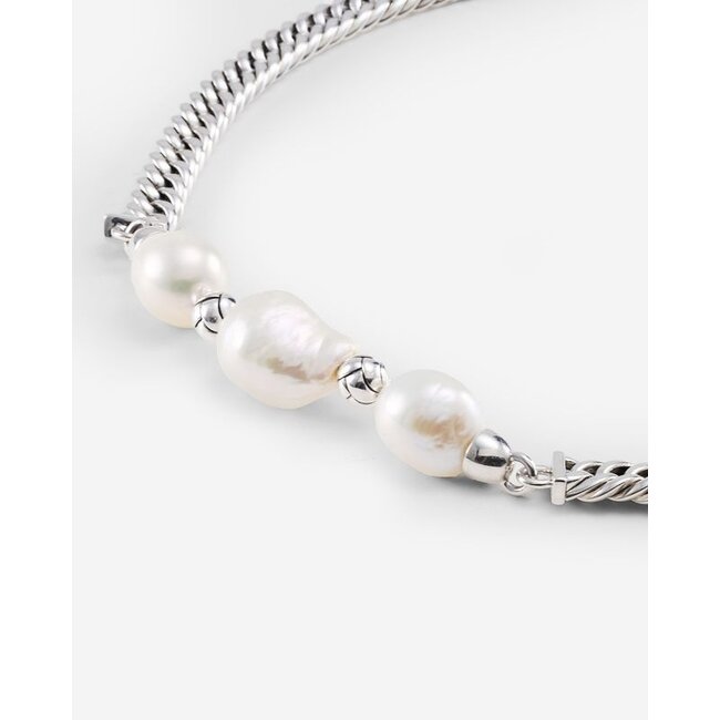 Ketting Baroque Pearl Chain Zilver - 42-46cm