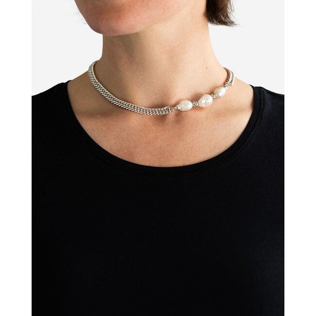 Ketting Baroque Pearl Chain Zilver - 42-46cm