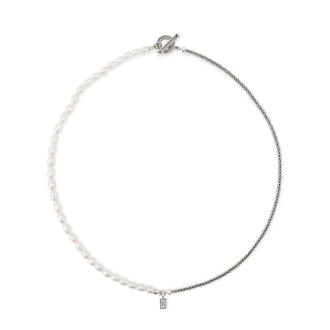 Ketting Barbara Mini Pearl Zilver - 60cm