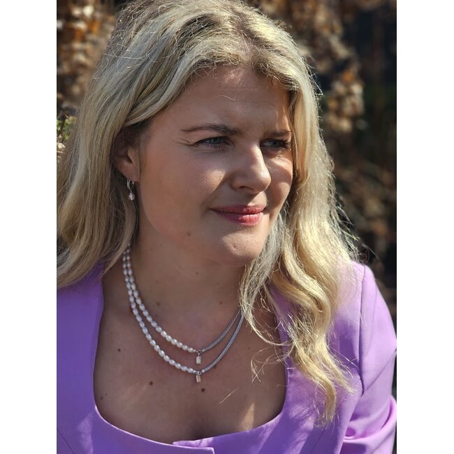 Ketting Barbara Mini Pearl Zilver - 60cm