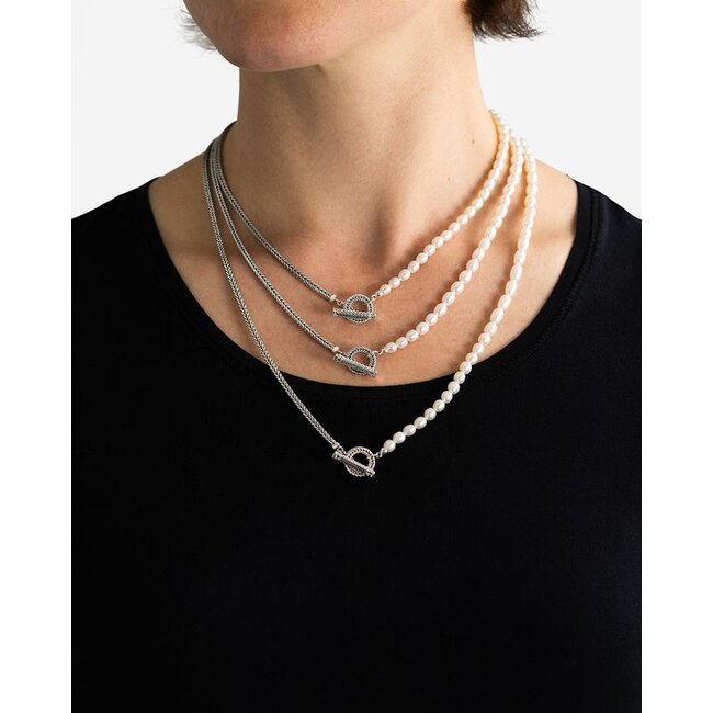 Ketting Barbara Mini Pearl Zilver - 60cm