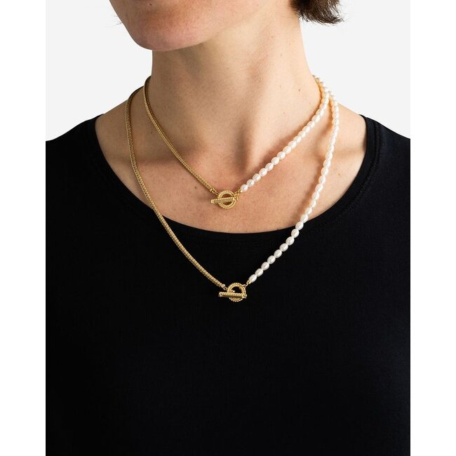 Ketting Barbara Mini Pearl Verguld - 60cm