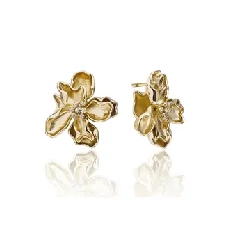 Sparkling Jewels Botanic Push Back Oorbellen Zirconia