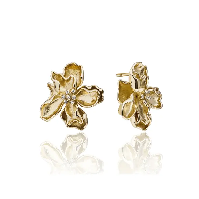 Sparkling Jewels Botanic Push Back Oorbellen Zirconia