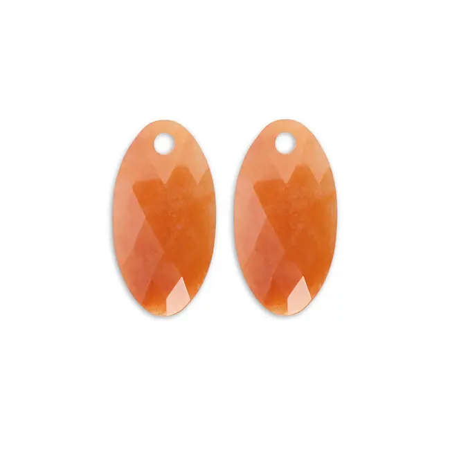 Oorbel Edelstenen Large Leaf Red Aventurine