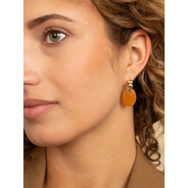 Oorbel Edelstenen Medium Oval Red Aventurine