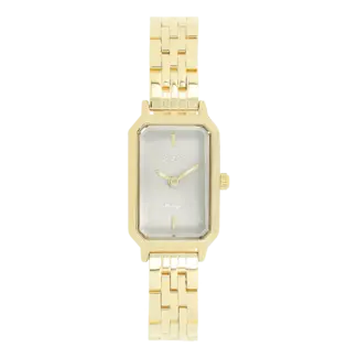 Oozoo Goudkleurig horloge met metalen armband - Lichtgroen