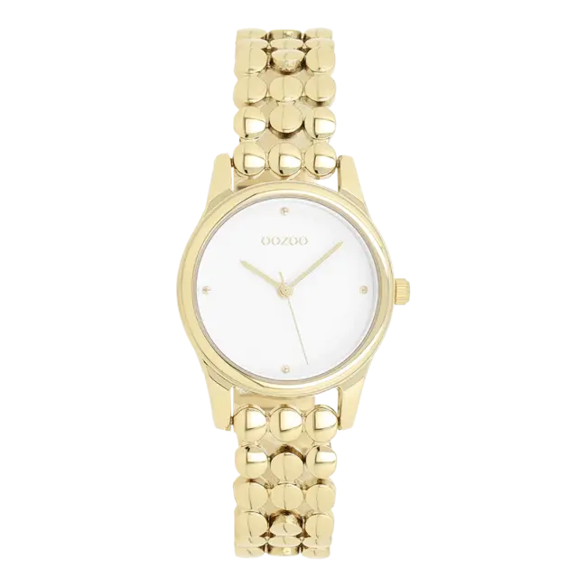 Goudkleurig horloge met bolletjes schakelarmband