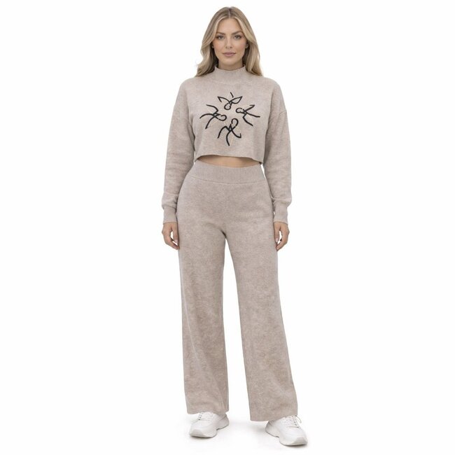 Zoë Pants - Beige knitwear