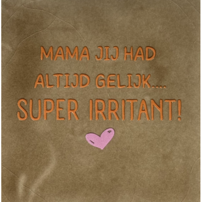 Tegeltje - Mama jij had altijd gelijk…super irritant