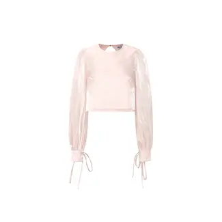 Gimme Fashion Glanzende parelblouse - Lichtroze