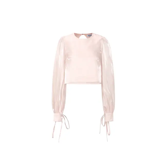 Glanzende parelblouse - Lichtroze