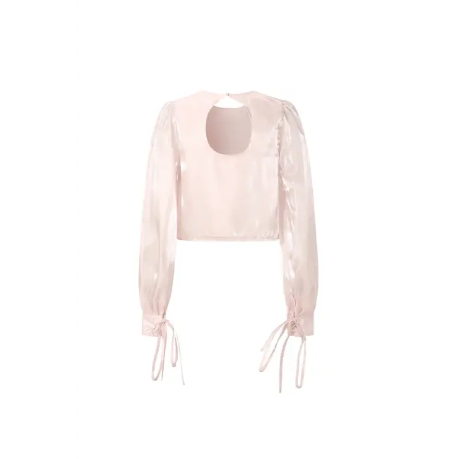 Glanzende parelblouse - Lichtroze