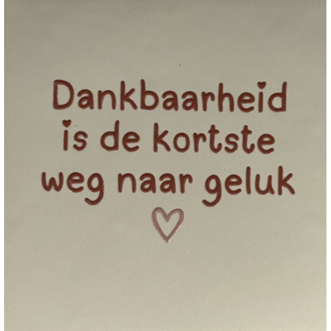 Tegeltje - Dankbaarheid is de kortste weg naar geluk
