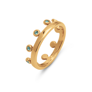 Melano Jewelry Friends Ring Zita Light Turquoise - Goudkleurig
