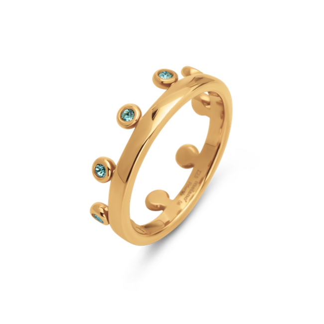 Friends Ring Zita Light Turquoise - Goudkleurig