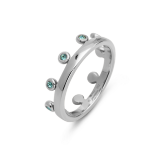 Melano Jewelry Friends Ring Zita Light Turquoise - Zilverkleurig