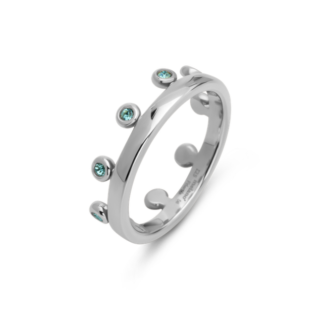 Melano Jewelry Friends Ring Zita Light Turquoise - Zilverkleurig