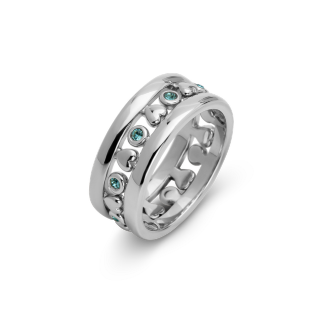 Friends Ring Zita Light Turquoise - Zilverkleurig