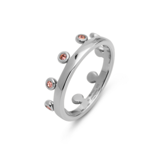 Melano Jewelry Friends Ring Zita Rose Peach - Zilverkleurig