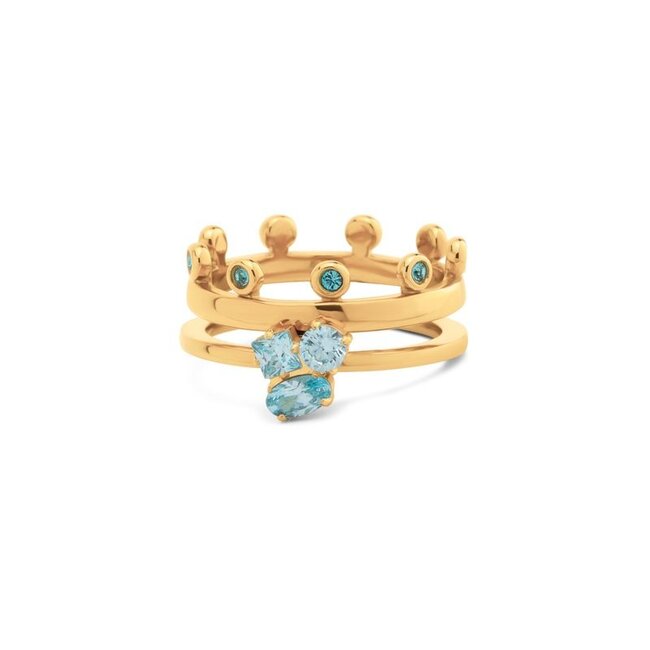 Friends Ring Zita Light Turquoise - Goudkleurig