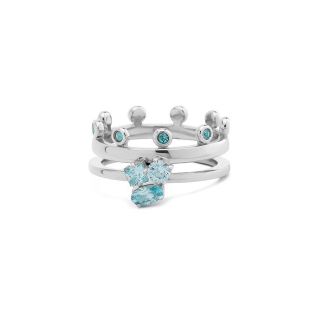 Friends Ring Zita Light Turquoise - Zilverkleurig