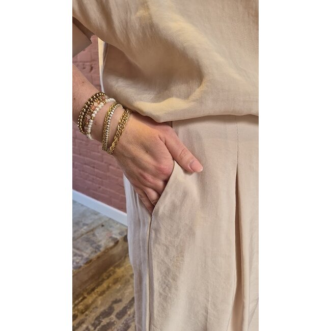 Beige loose fit broek