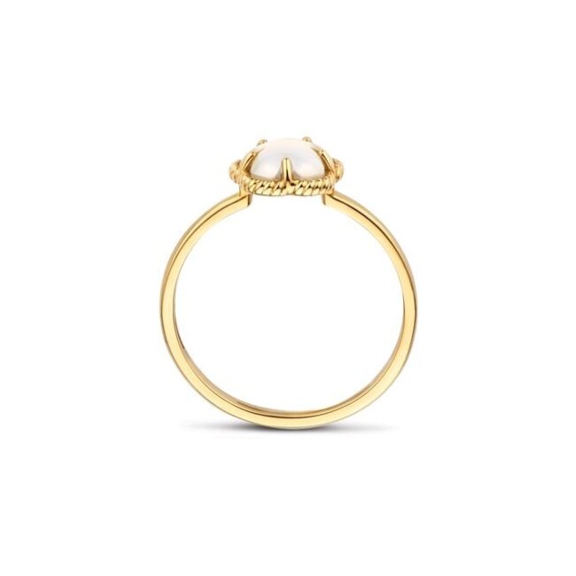Ring 1280YMQ - Geelgoud (14k) met Mother of Pearl