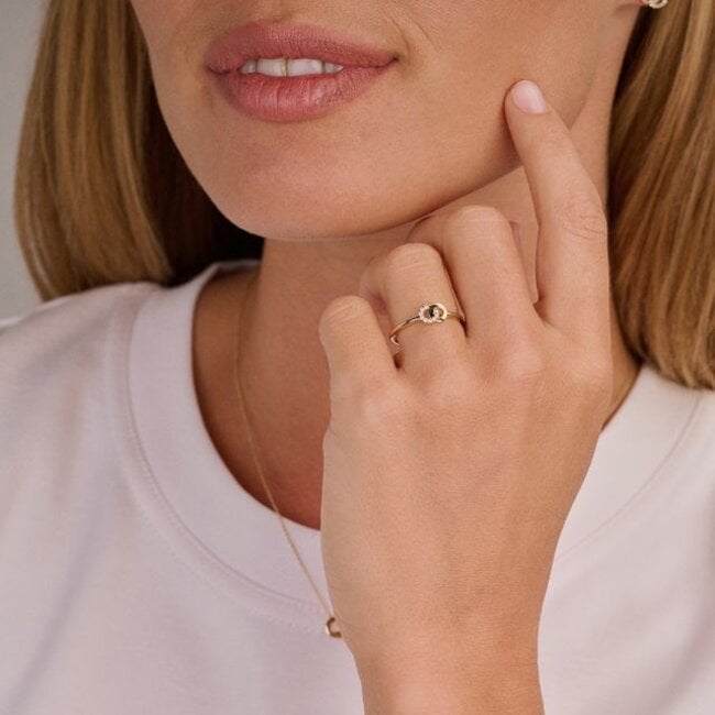 Ring 1282YZI - Geelgoud (14k) met Zirkonia