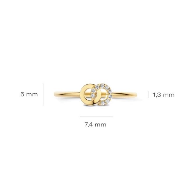 Ring 1282YZI - Geelgoud (14k) met Zirkonia