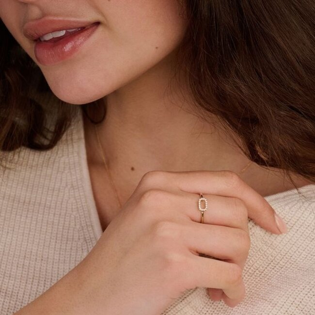 Ring 1289YZI - Geelgoud (14k) met Zirkonia