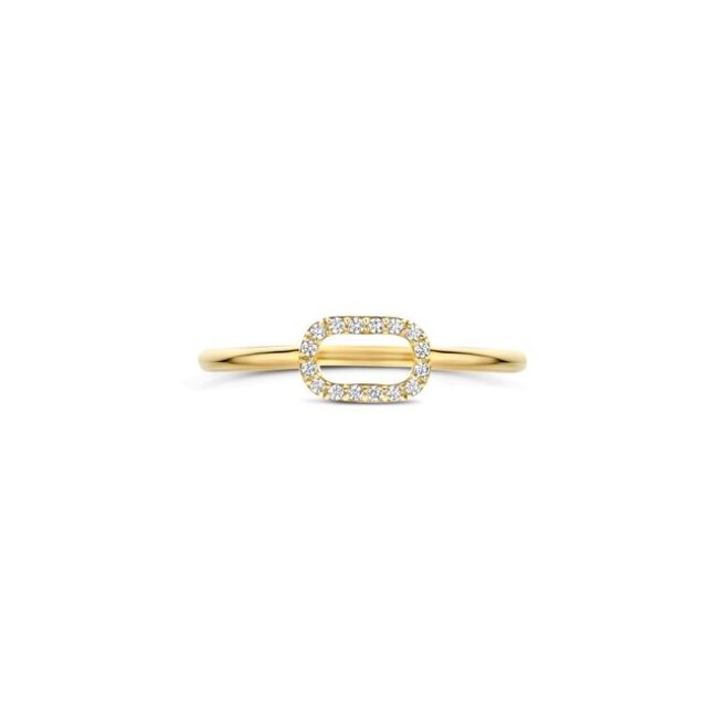 Ring 1289YZI - Geelgoud (14k) met Zirkonia
