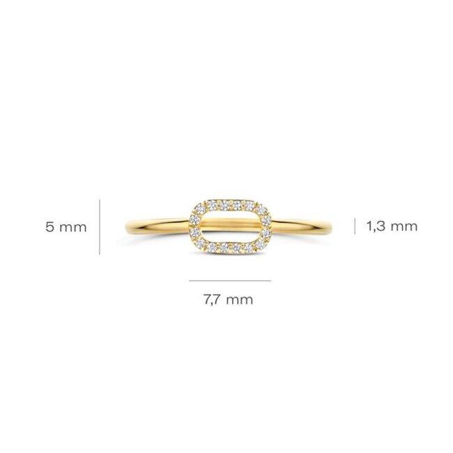 Ring 1289YZI - Geelgoud (14k) met Zirkonia