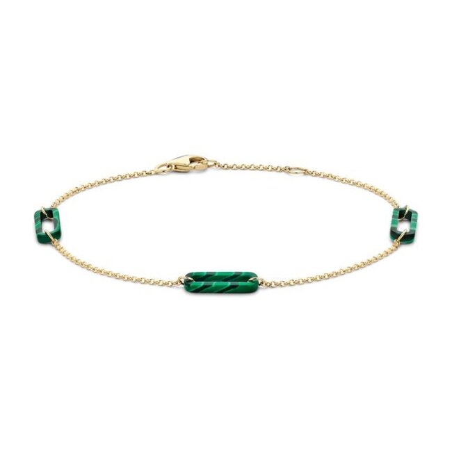 Armband 2267YMA - Geelgoud (14k) met Malachiet