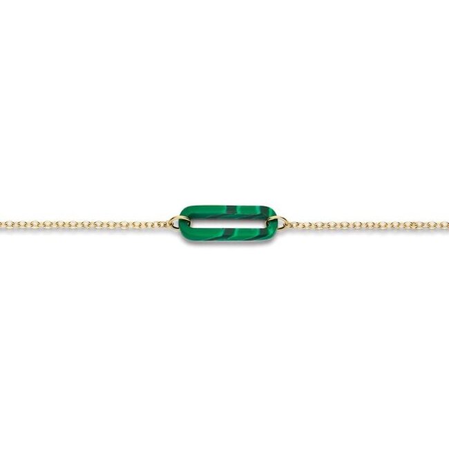 Armband 2267YMA - Geelgoud (14k) met Malachiet
