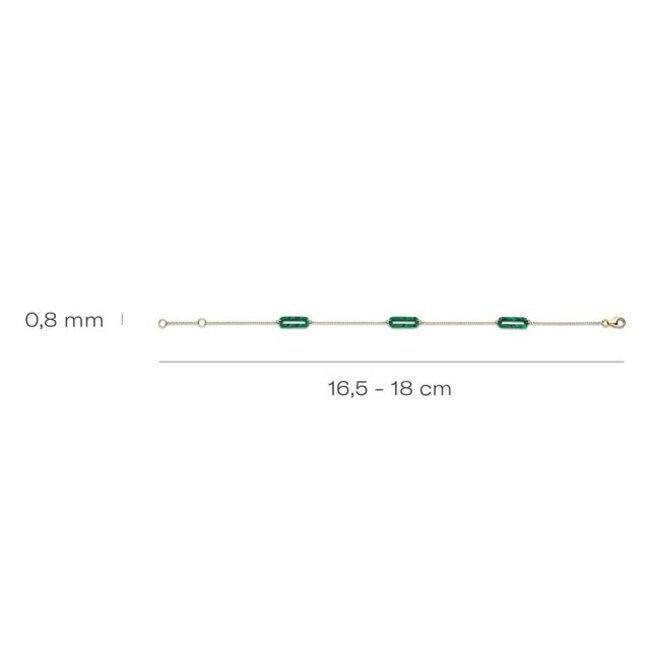 Armband 2267YMA - Geelgoud (14k) met Malachiet