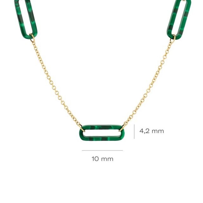 Collier 3204YMA - Geelgoud (14k) met Malachiet