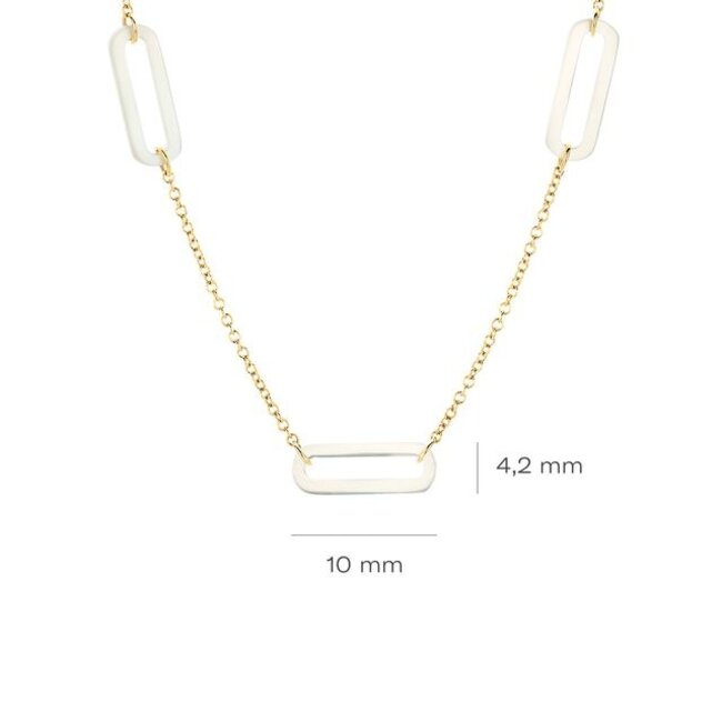 Collier 3204YMP - Geelgoud (14k) met Mother of Pearl