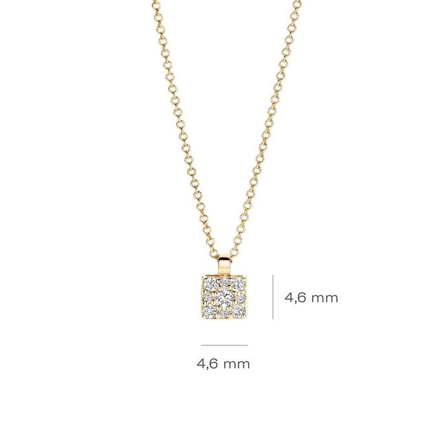Collier 3205YZI - Geelgoud (14k) met Zirkonia