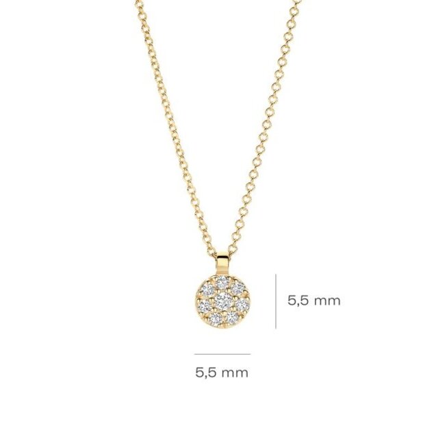 Collier 3206YZI - Geelgoud (14k) met Zirkonia