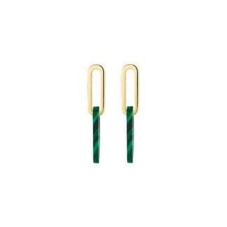 Blush Gold Jewels Oorbellen 7394YMA - Geelgoud (14k) met Malachiet